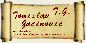 Tomislav Gaćinović vizit kartica
